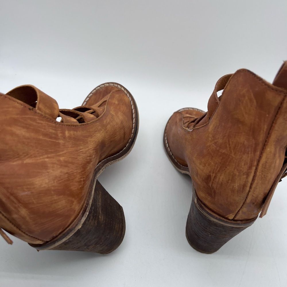 Free People Buckle Up Baby Block Heels Tan Size 37 - Picture 5 of 7